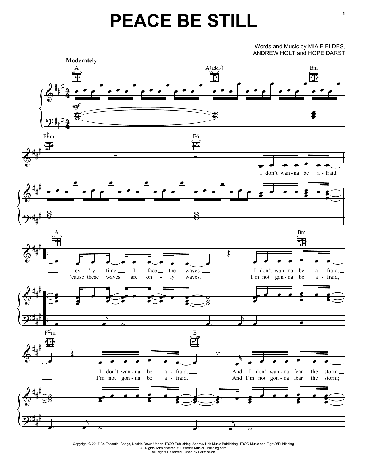 Download Hope Darst Peace Be Still Sheet Music and learn how to play Piano, Vocal & Guitar Chords (Right-Hand Melody) PDF digital score in minutes
