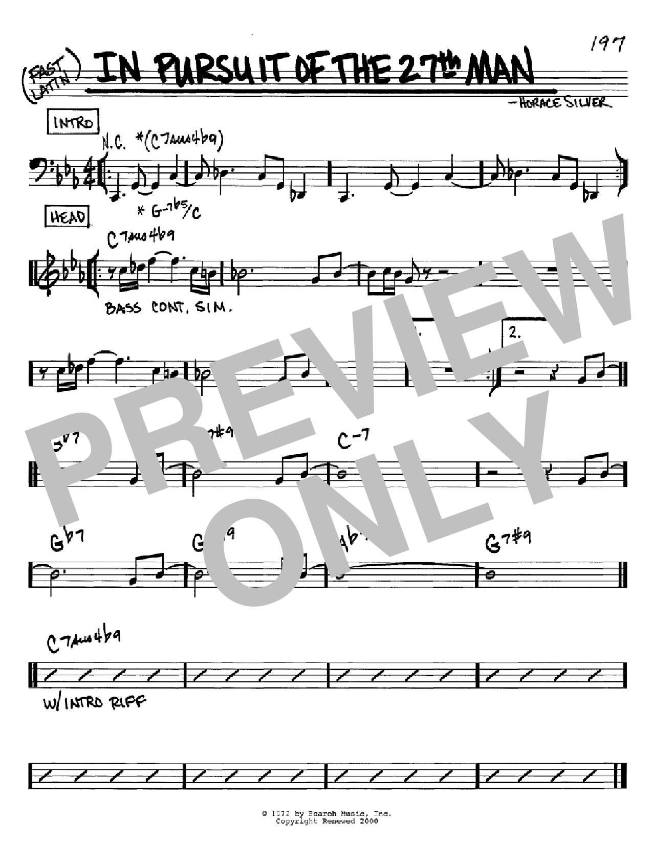 Download Horace Silver In Pursuit Of The 27th Man Sheet Music and learn how to play Real Book – Melody & Chords – C Instruments PDF digital score in minutes