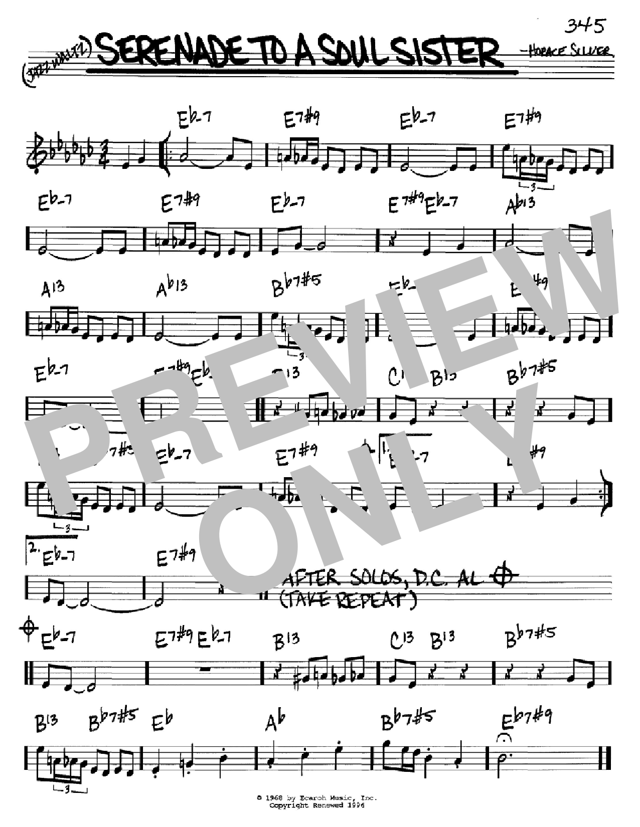 Download Horace Silver Serenade To A Soul Sister Sheet Music and learn how to play Real Book – Melody & Chords – C Instruments PDF digital score in minutes
