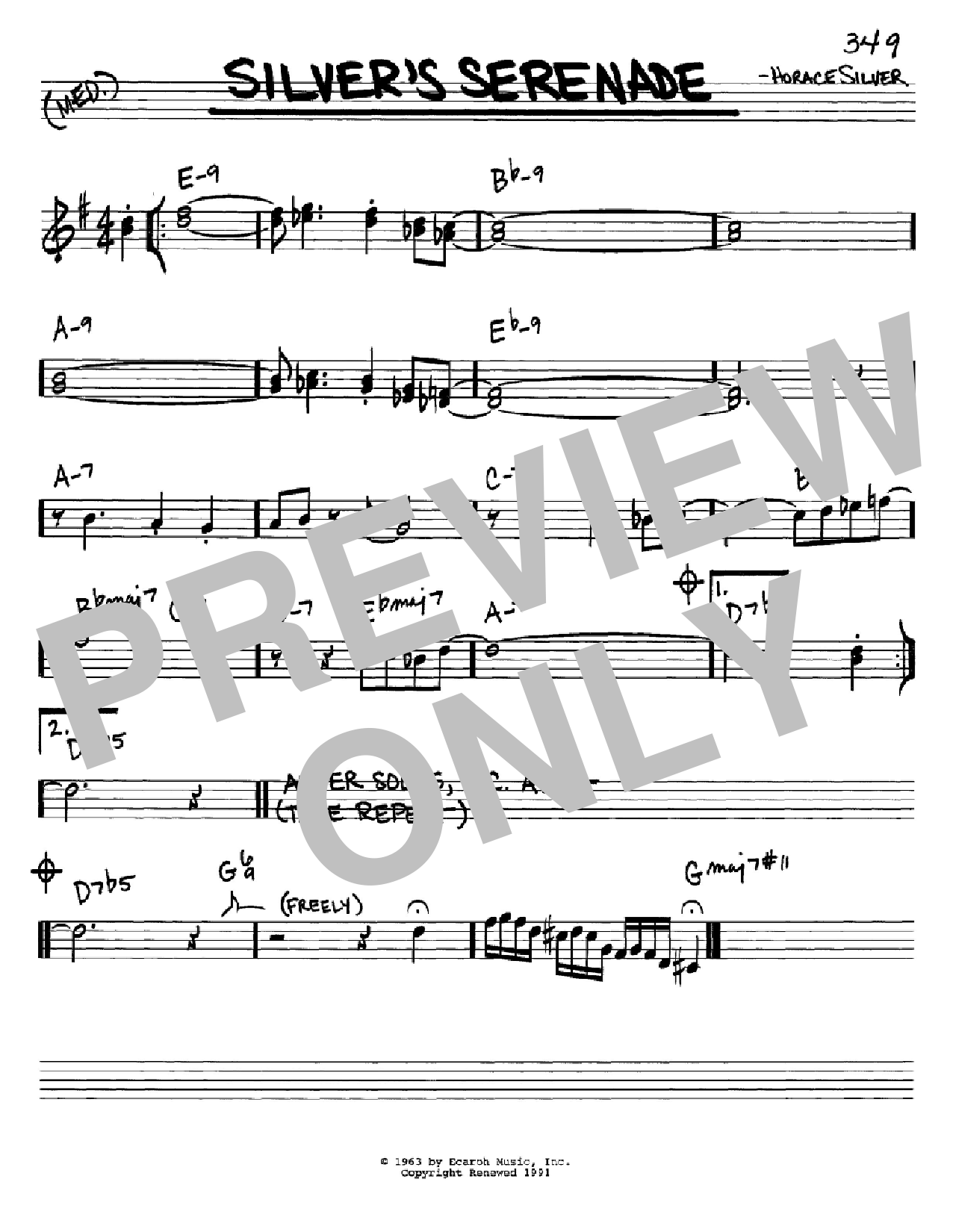 Download Horace Silver Silver's Serenade Sheet Music and learn how to play Real Book – Melody & Chords – C Instruments PDF digital score in minutes