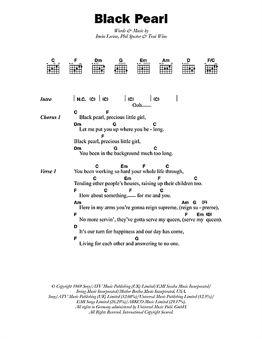 Download Horace Faith Black Pearl Sheet Music and learn how to play Lyrics & Chords PDF digital score in minutes