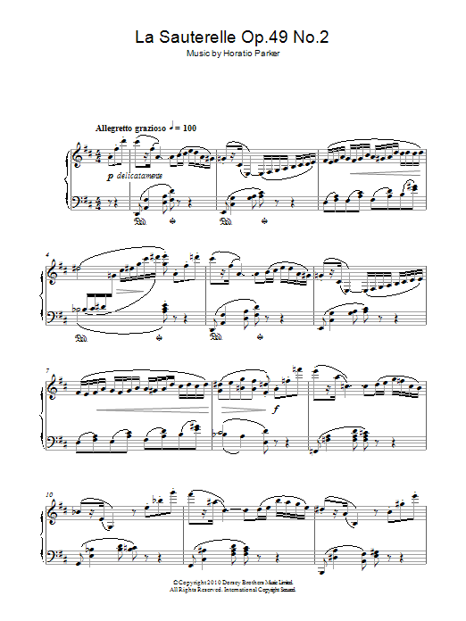 Download Horatio Parker La Sauterelle Op.49 No.2 Sheet Music and learn how to play Piano PDF digital score in minutes