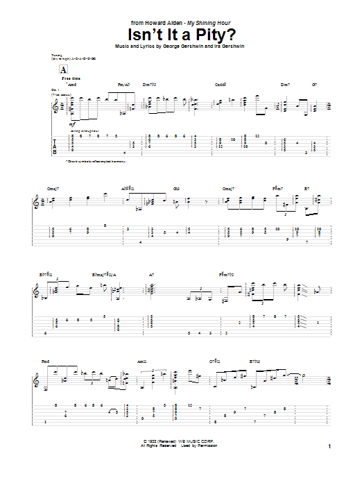 Download Howard Alden Isn't It A Pity? Sheet Music and learn how to play Guitar Tab PDF digital score in minutes