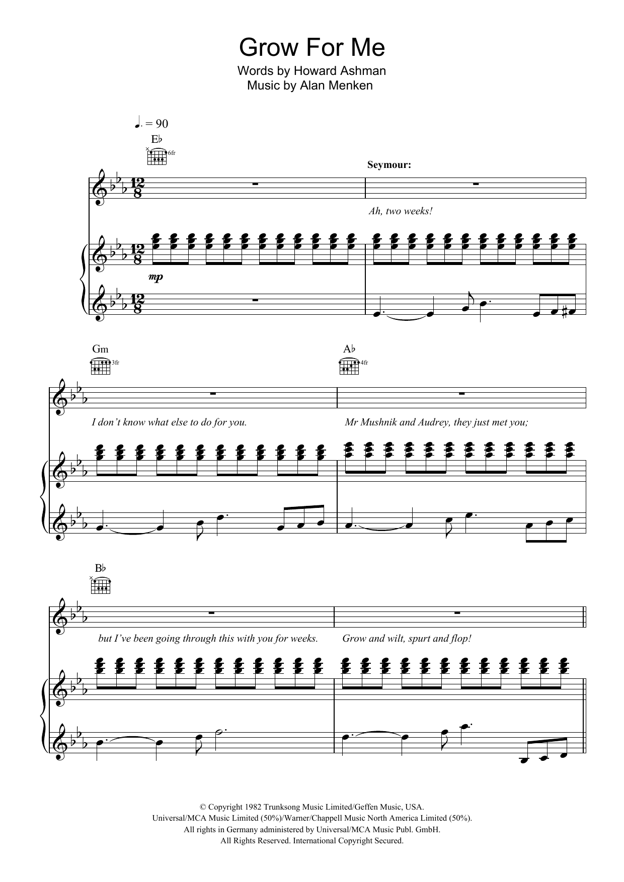 Download Alan Menken Grow For Me Sheet Music and learn how to play Piano, Vocal & Guitar PDF digital score in minutes