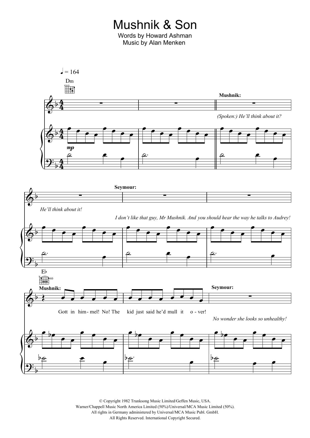 Download Alan Menken Mushnik And Son Sheet Music and learn how to play Piano, Vocal & Guitar PDF digital score in minutes