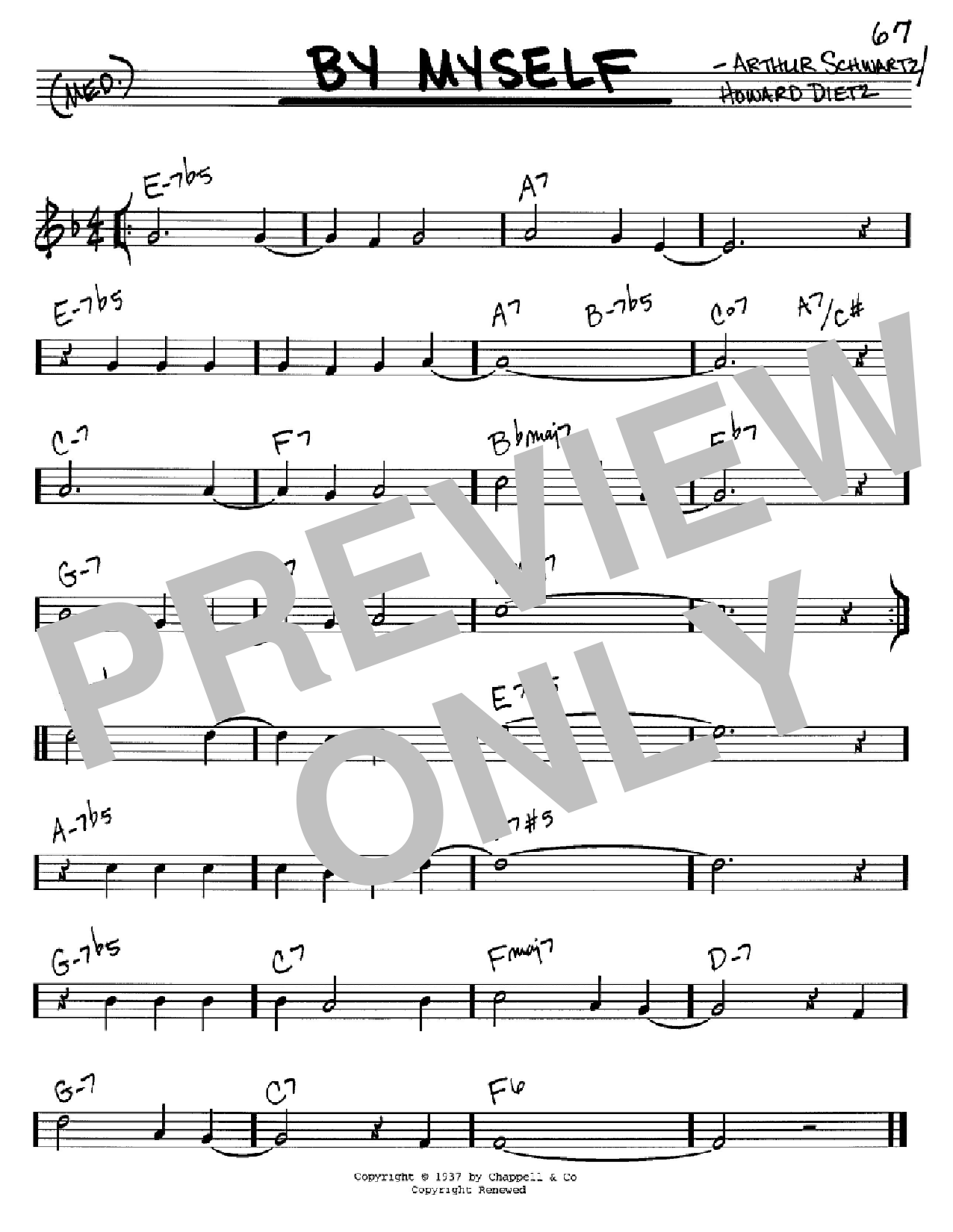 Download Howard Dietz By Myself Sheet Music and learn how to play Real Book – Melody, Lyrics & Chords PDF digital score in minutes