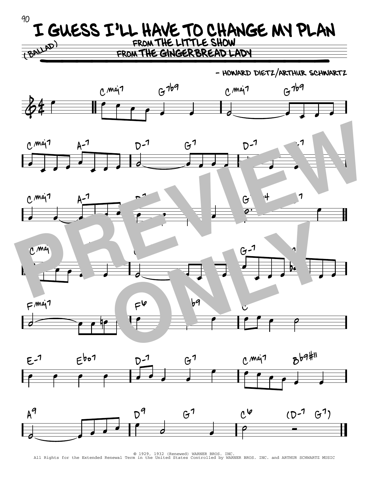 Download Howard Dietz I Guess I'll Have To Change My Plan Sheet Music and learn how to play Real Book – Melody & Chords PDF digital score in minutes