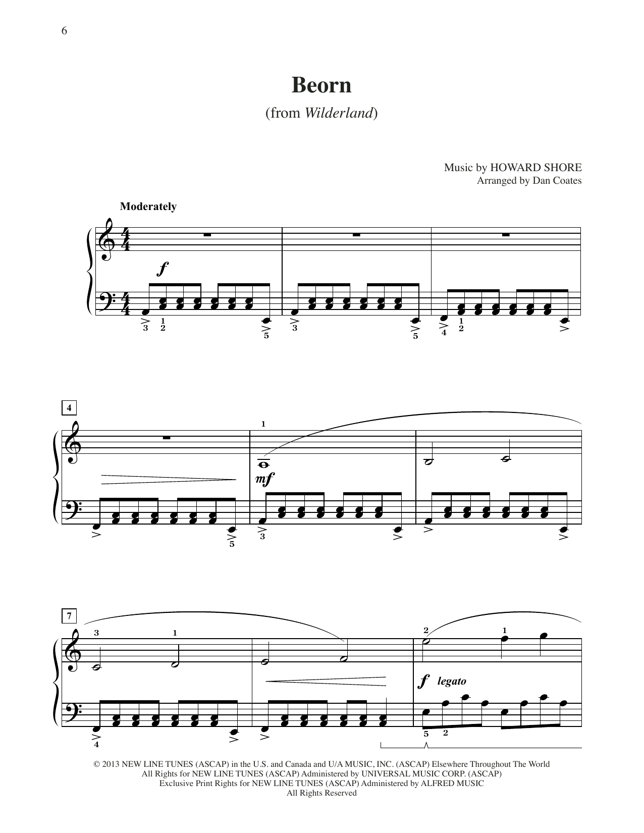 Download Howard Shore Beorn (from The Hobbit: The Desolation of Smaug) (arr. Dan Coates) Sheet Music and learn how to play Easy Piano PDF digital score in minutes