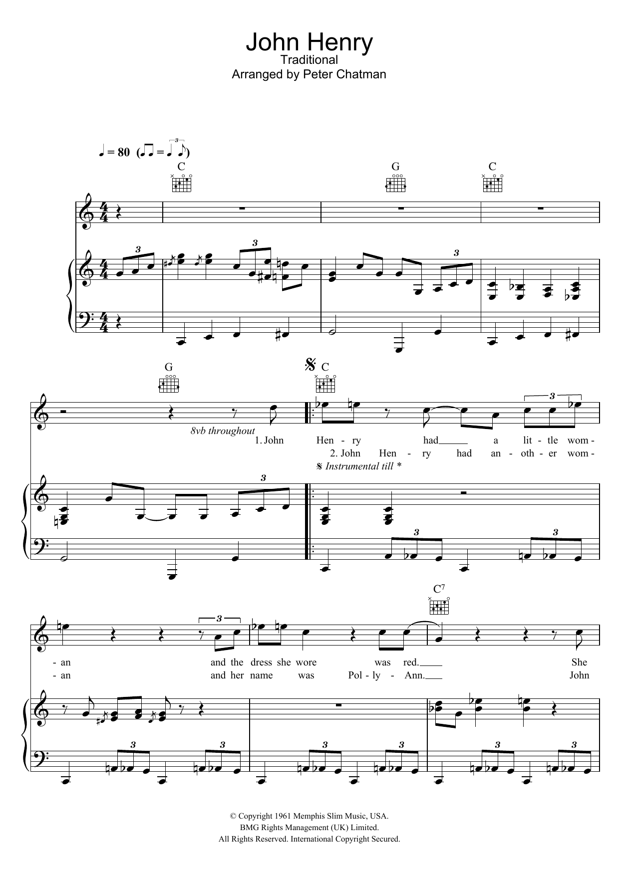 Download Hugh Laurie John Henry Sheet Music and learn how to play Piano, Vocal & Guitar PDF digital score in minutes