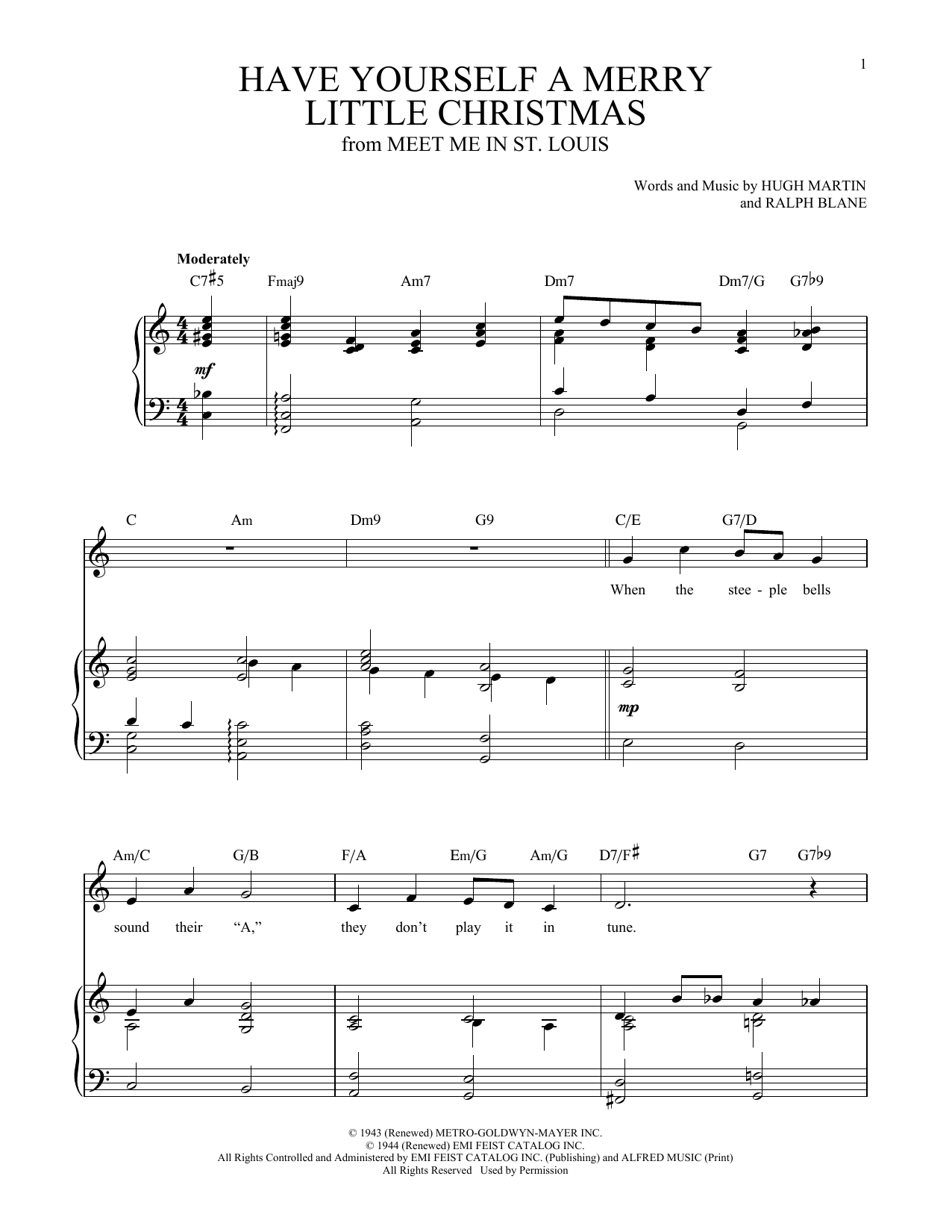 Download Richard Walters Have Yourself A Merry Little Christmas Sheet Music and learn how to play Piano & Vocal PDF digital score in minutes