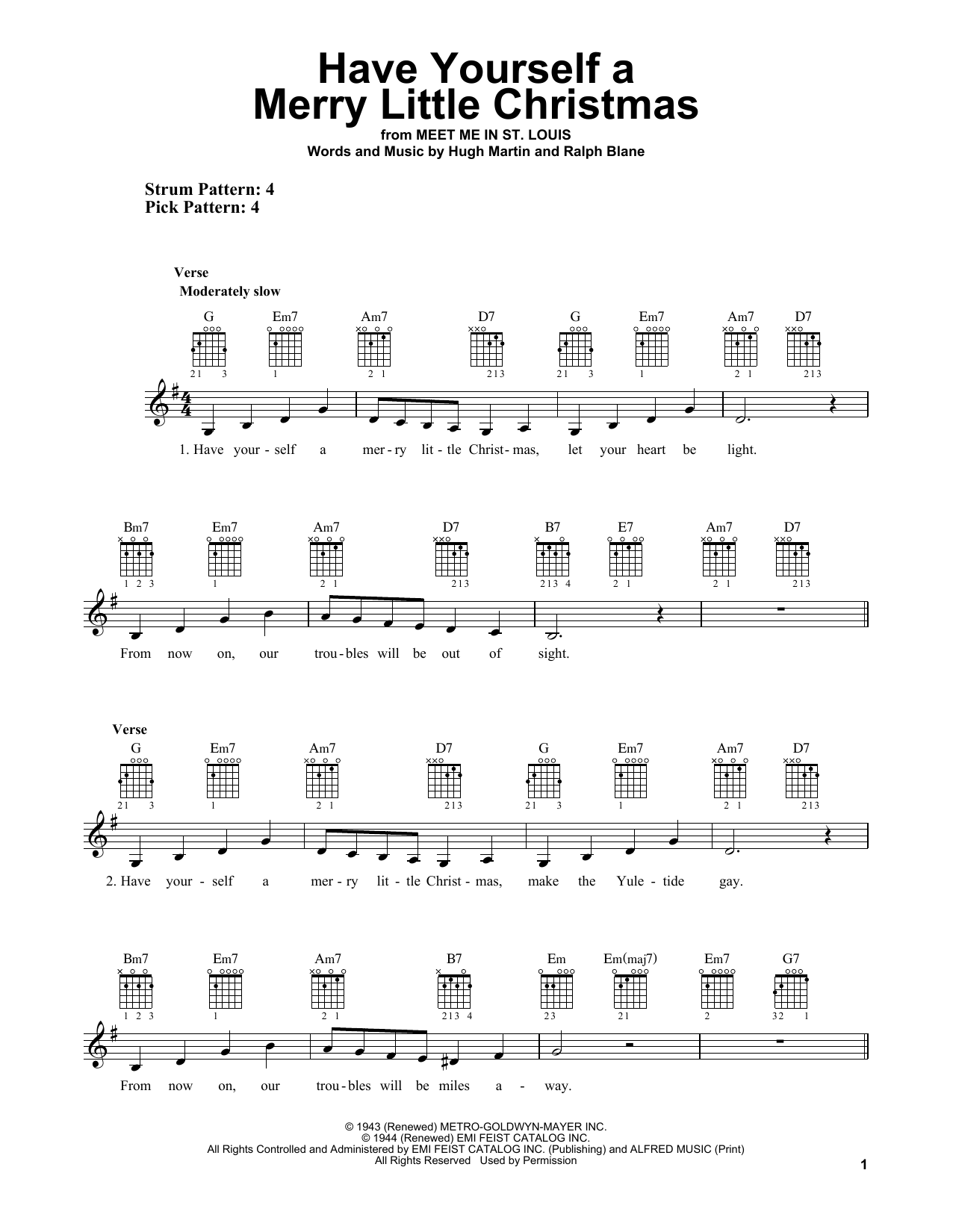 Hugh Martin Have Yourself A Merry Little Christmas Sheet Music Notes 