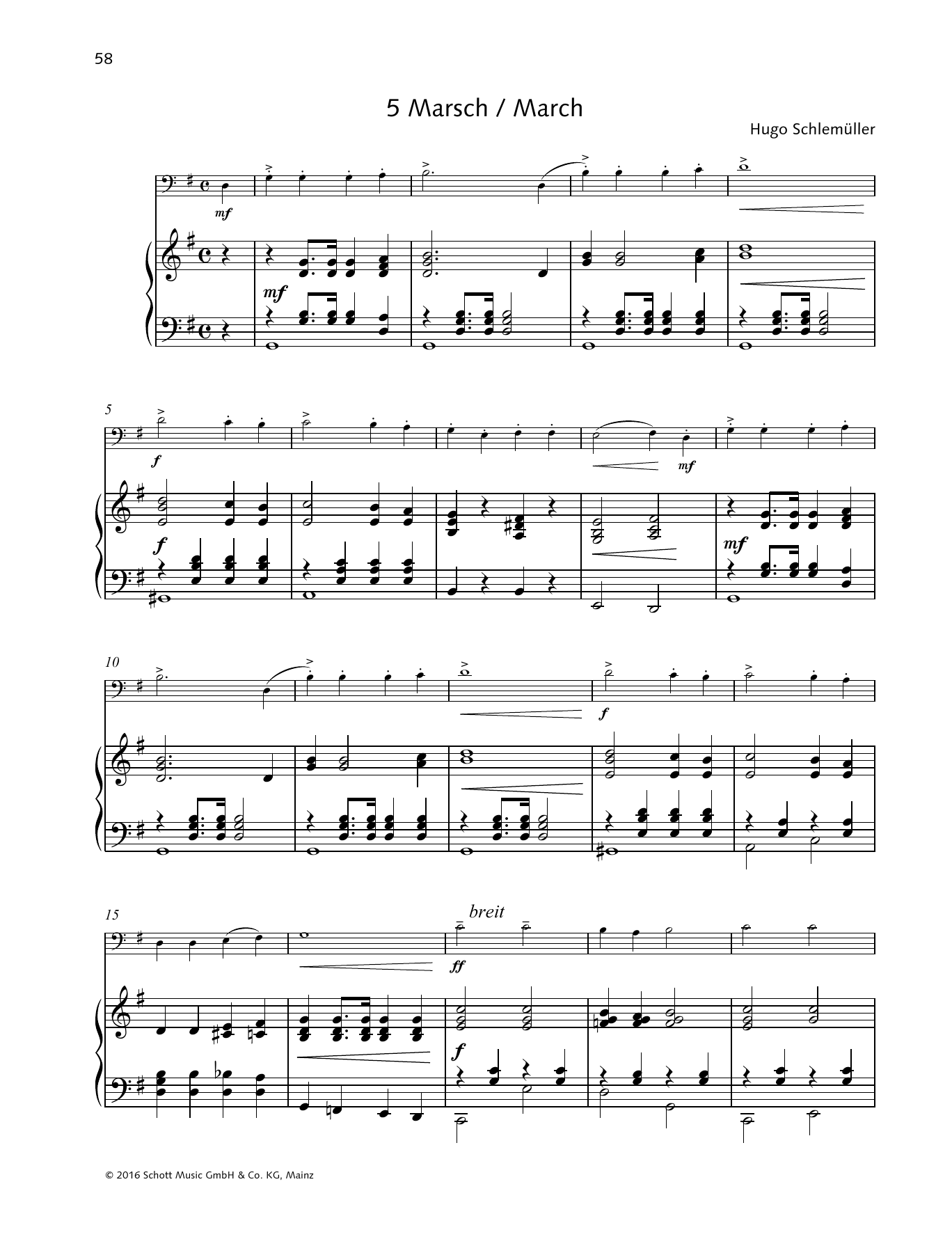Download Hugo Schlemüller March Sheet Music and learn how to play String Solo PDF digital score in minutes