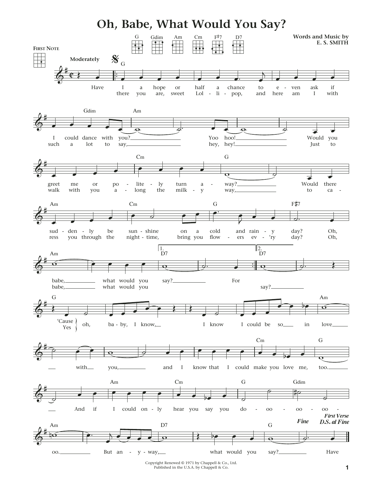 Download Hurricane Smith Oh, Babe, What Would You Say? Sheet Music and learn how to play Ukulele PDF digital score in minutes