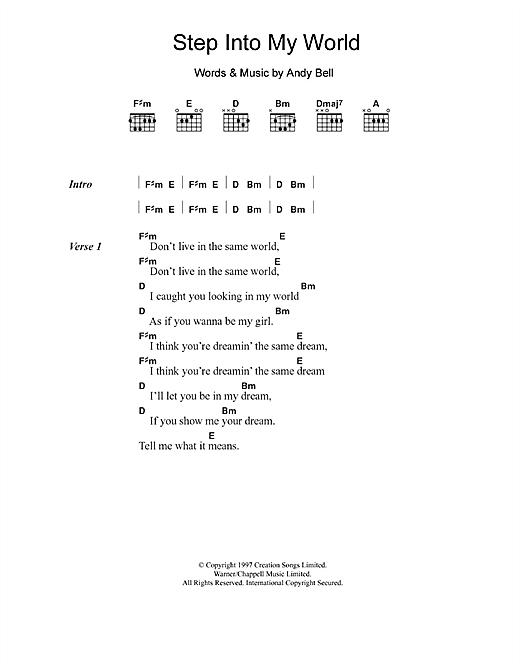 Download Hurricane #1 Step Into My World Sheet Music and learn how to play Lyrics & Chords PDF digital score in minutes