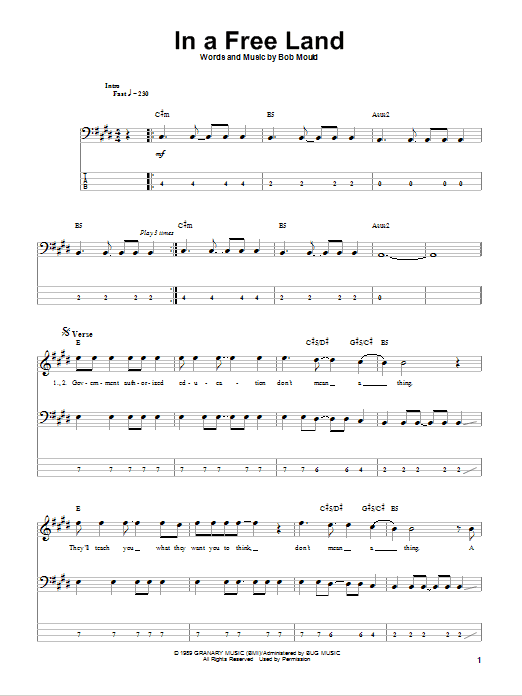 Download Husker Du In A Free Land Sheet Music and learn how to play Guitar Tab PDF digital score in minutes