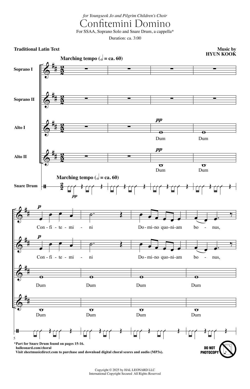 Download Hyun Kook Confitemini Domino Sheet Music and learn how to play SSAA Choir PDF digital score in minutes