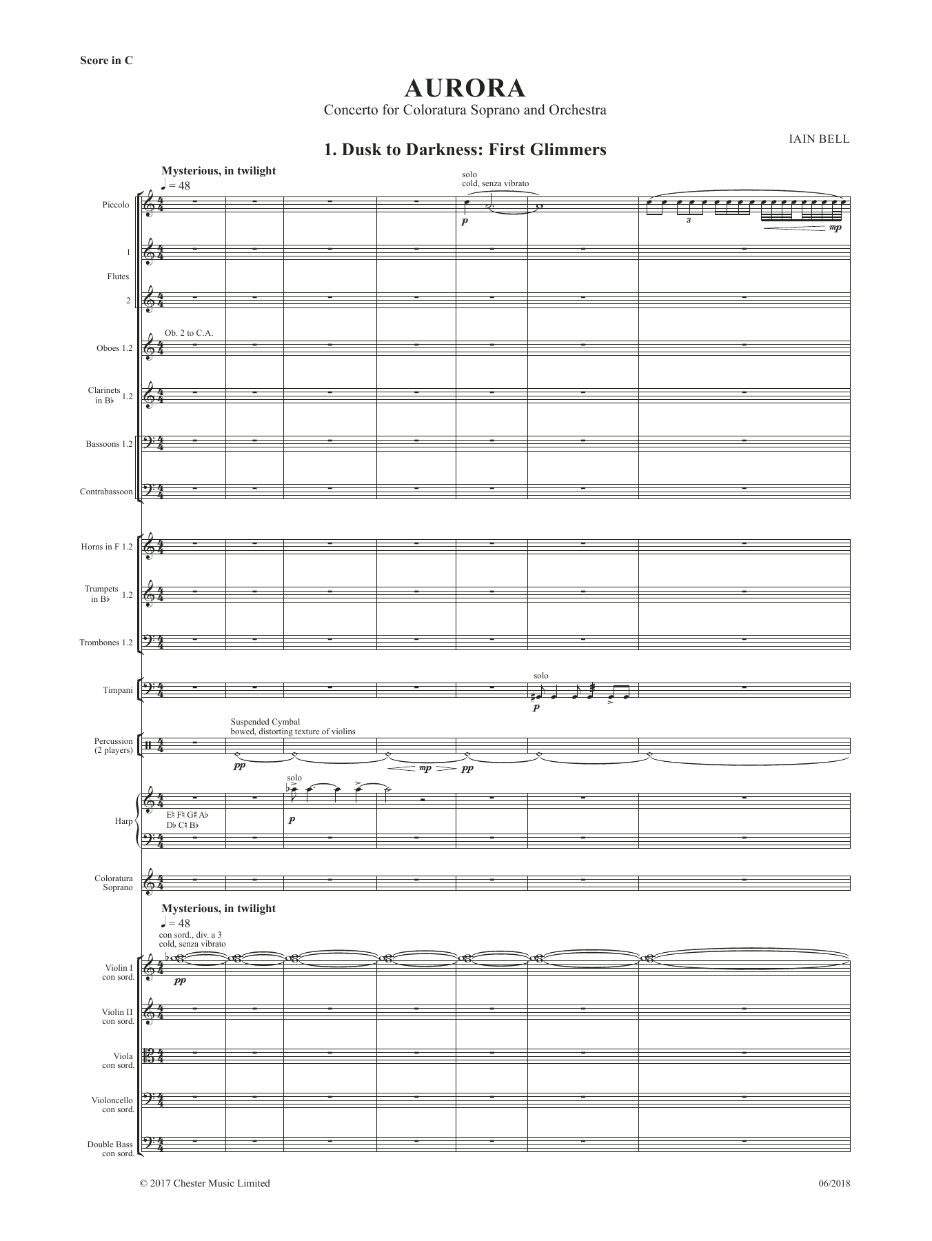 Download Iain Bell Aurora (Study score) Sheet Music and learn how to play Vocal Solo PDF digital score in minutes