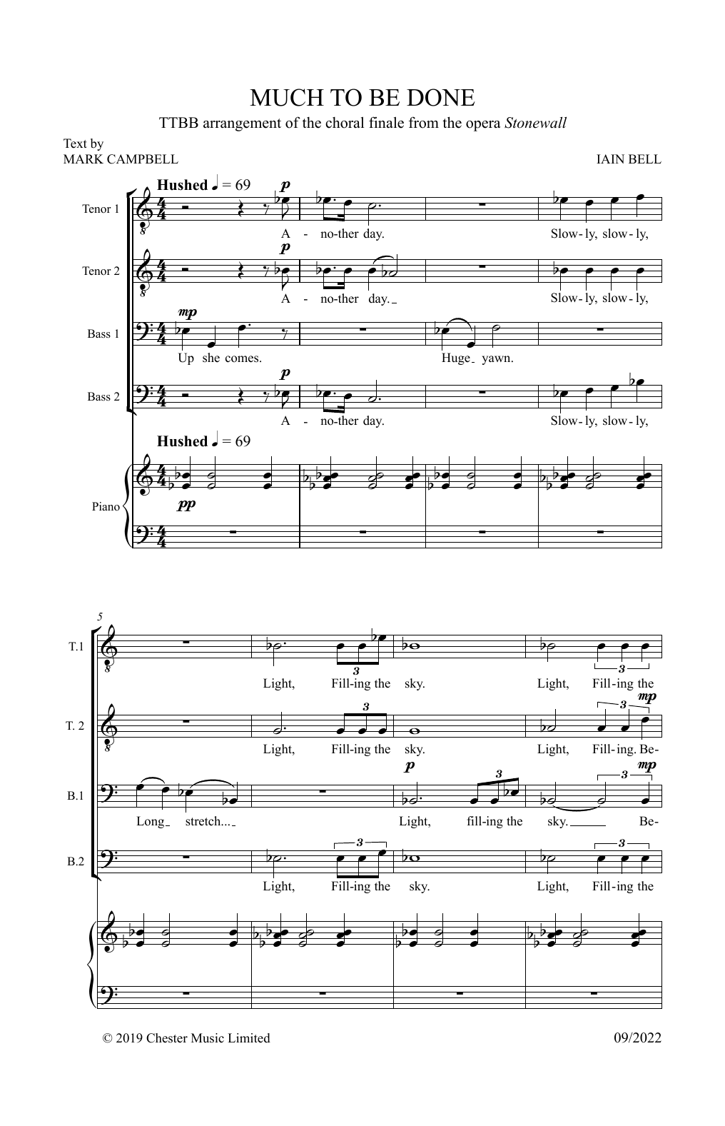 Download Iain Bell Much To Be Done Sheet Music and learn how to play TTBB Choir PDF digital score in minutes