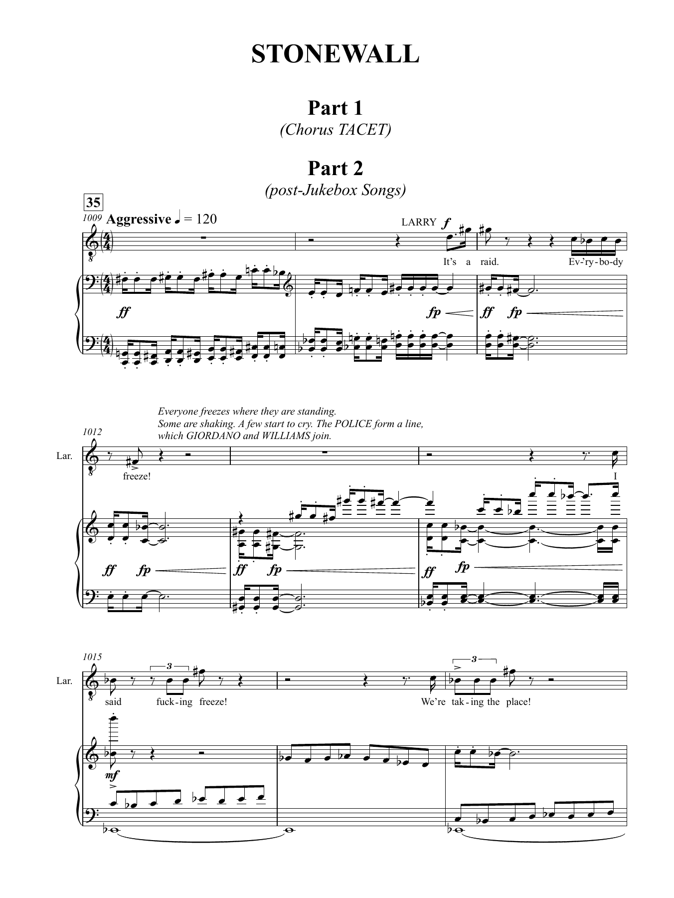 Download Iain Bell Stonewall Sheet Music and learn how to play Piano & Vocal PDF digital score in minutes