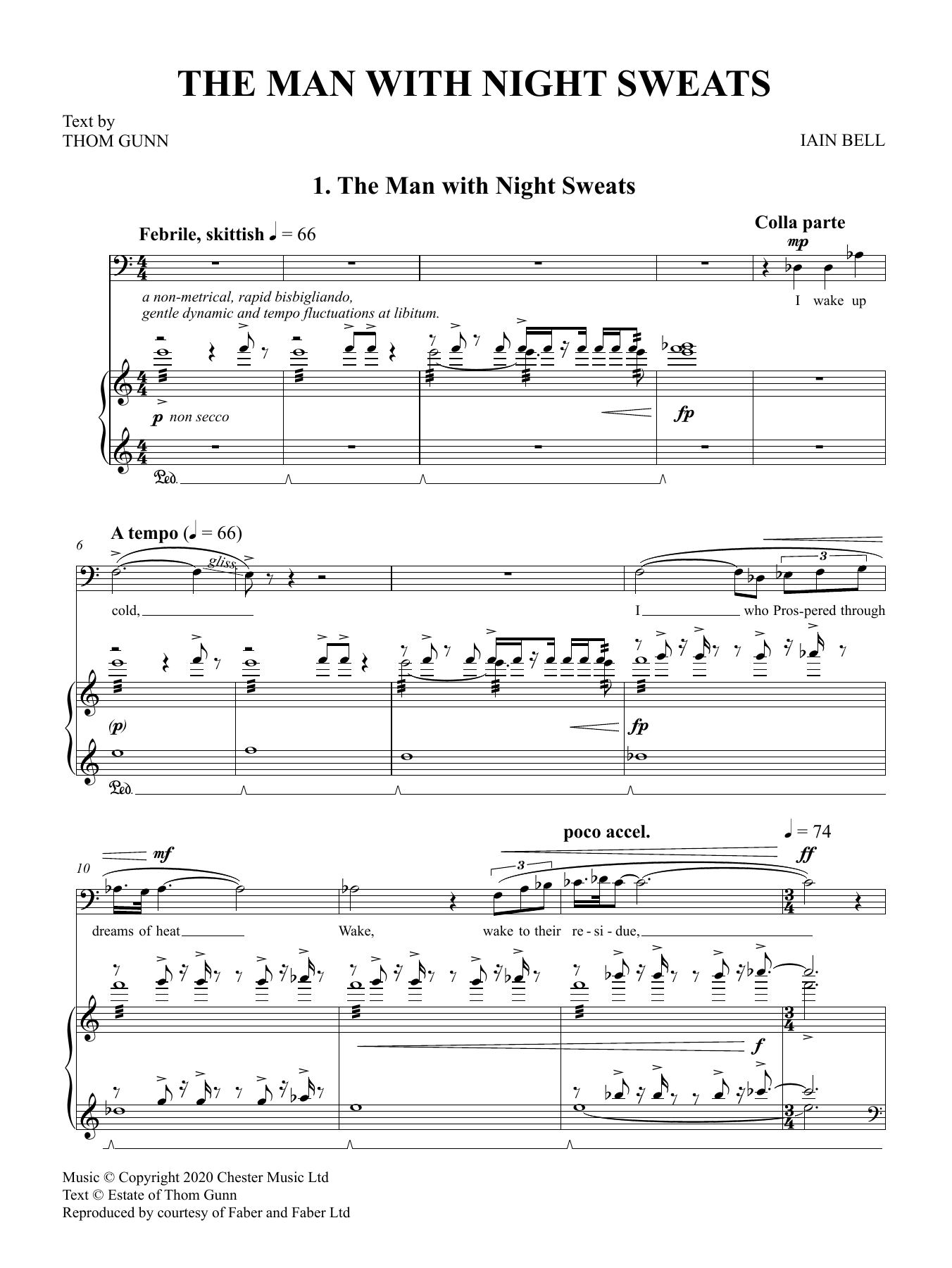 Download Iain Bell The Man With Night Sweats Sheet Music and learn how to play Piano & Vocal PDF digital score in minutes