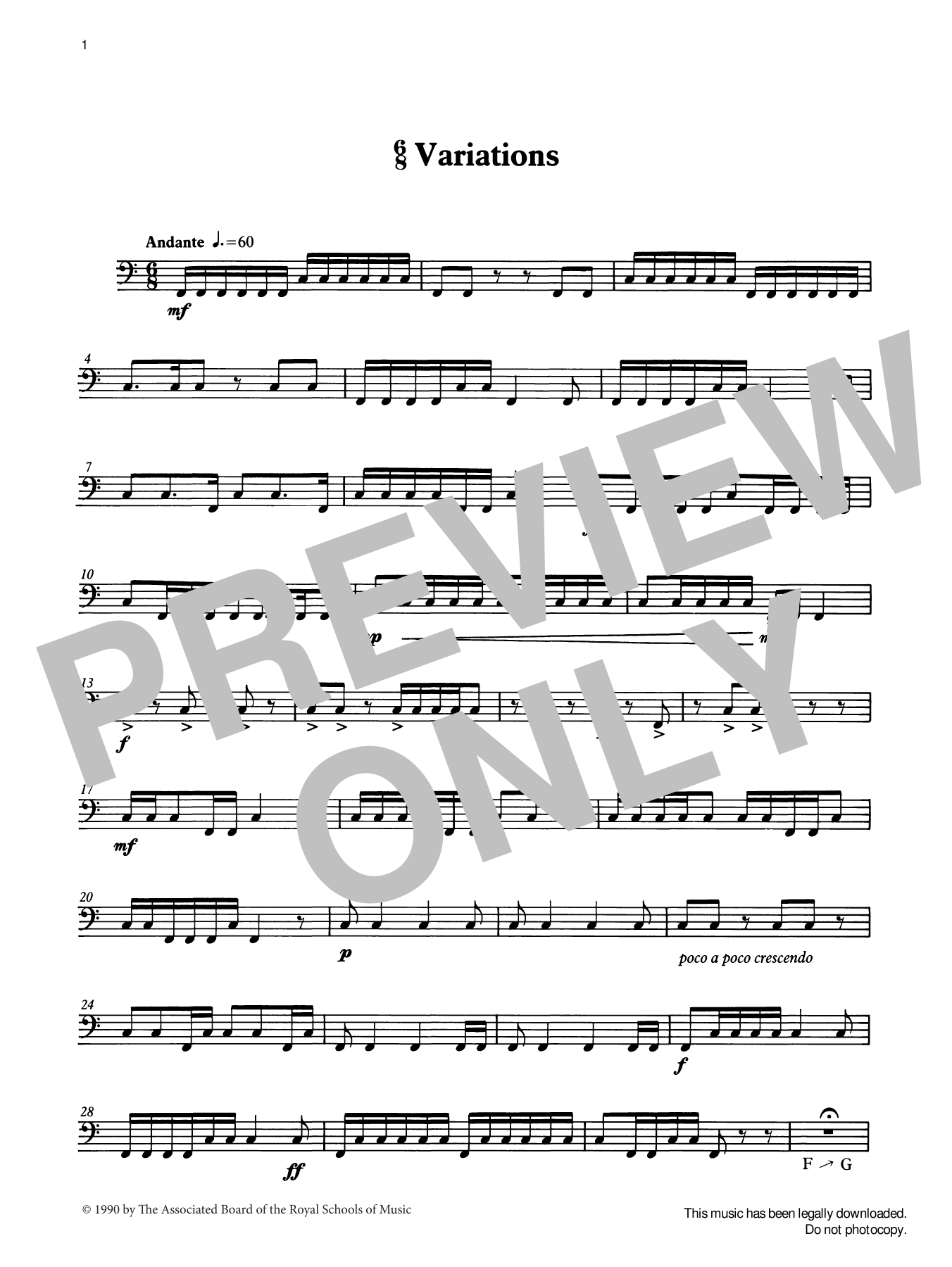 Download Ian Wright 6/8 Variations from Graded Music for Timpani, Book II Sheet Music and learn how to play Percussion Solo PDF digital score in minutes