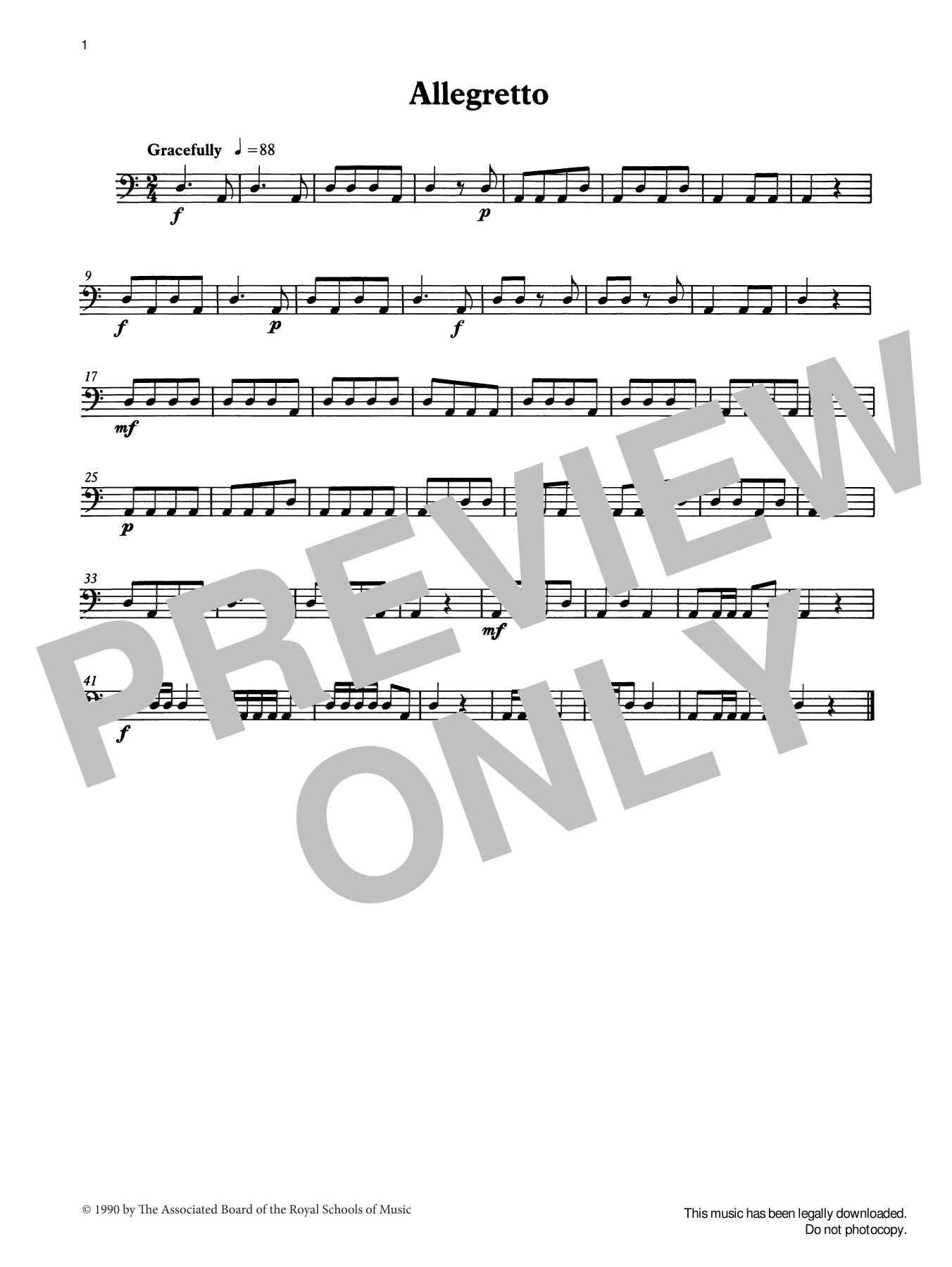 Download Ian Wright Allegretto from Graded Music for Timpani, Book I Sheet Music and learn how to play Percussion Solo PDF digital score in minutes