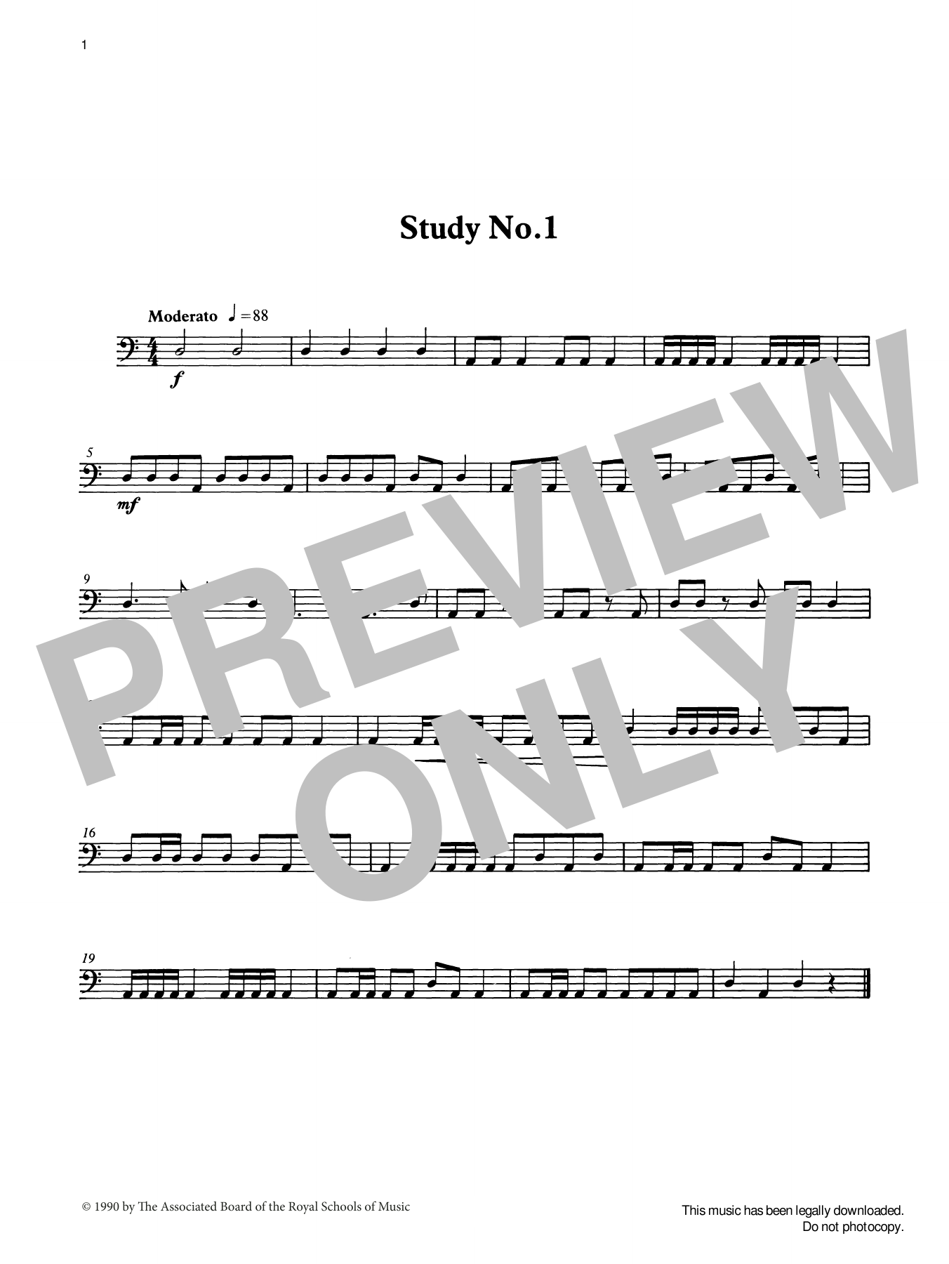 Download Ian Wright and Chris Batchelor Study No.1 from Graded Music for Timpani, Book I Sheet Music and learn how to play Percussion Solo PDF digital score in minutes