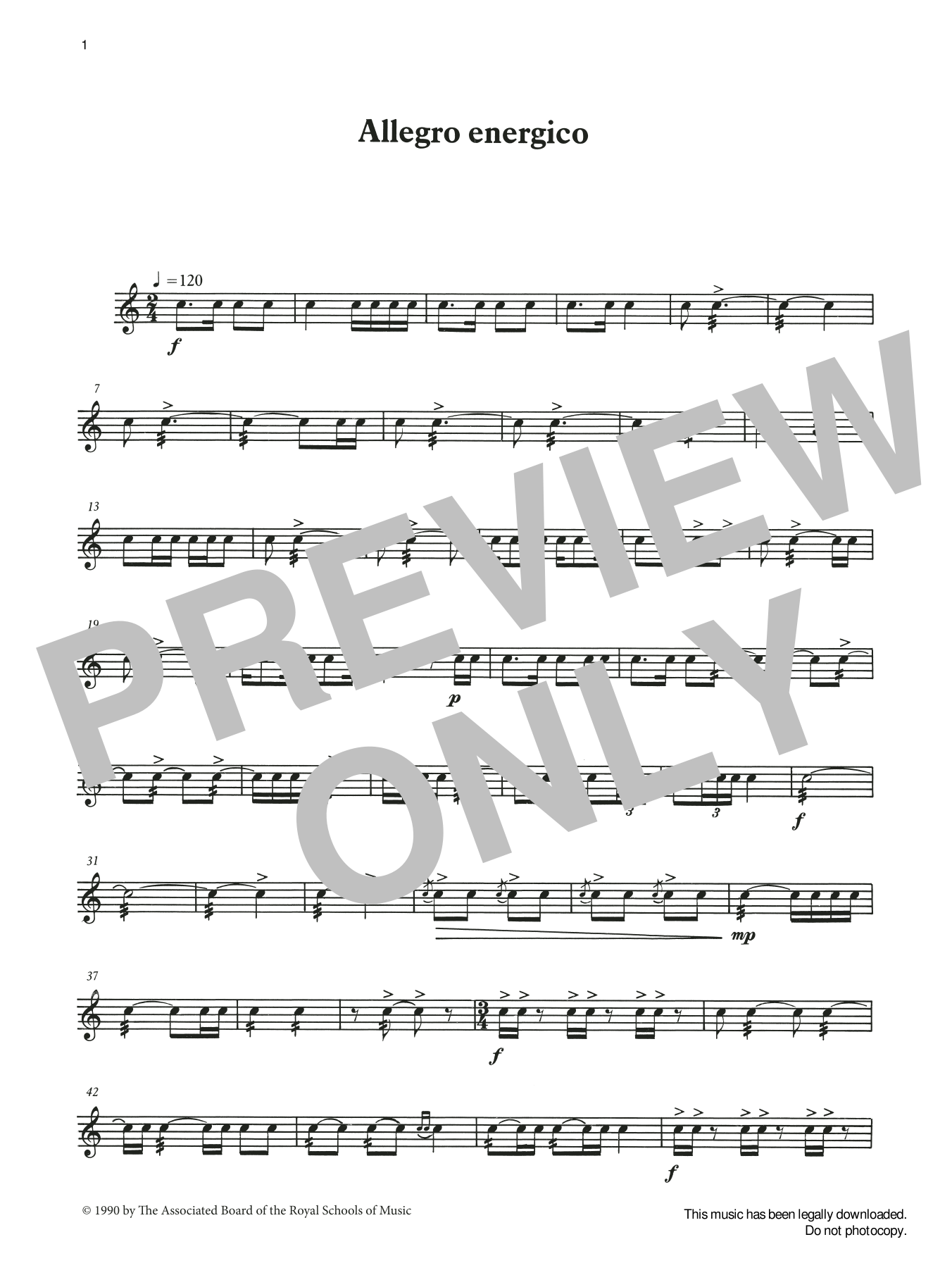 Download Ian Wright and Kevin Hathaway Allegro energico from Graded Music for Snare Drum, Book III Sheet Music and learn how to play Percussion Solo PDF digital score in minutes