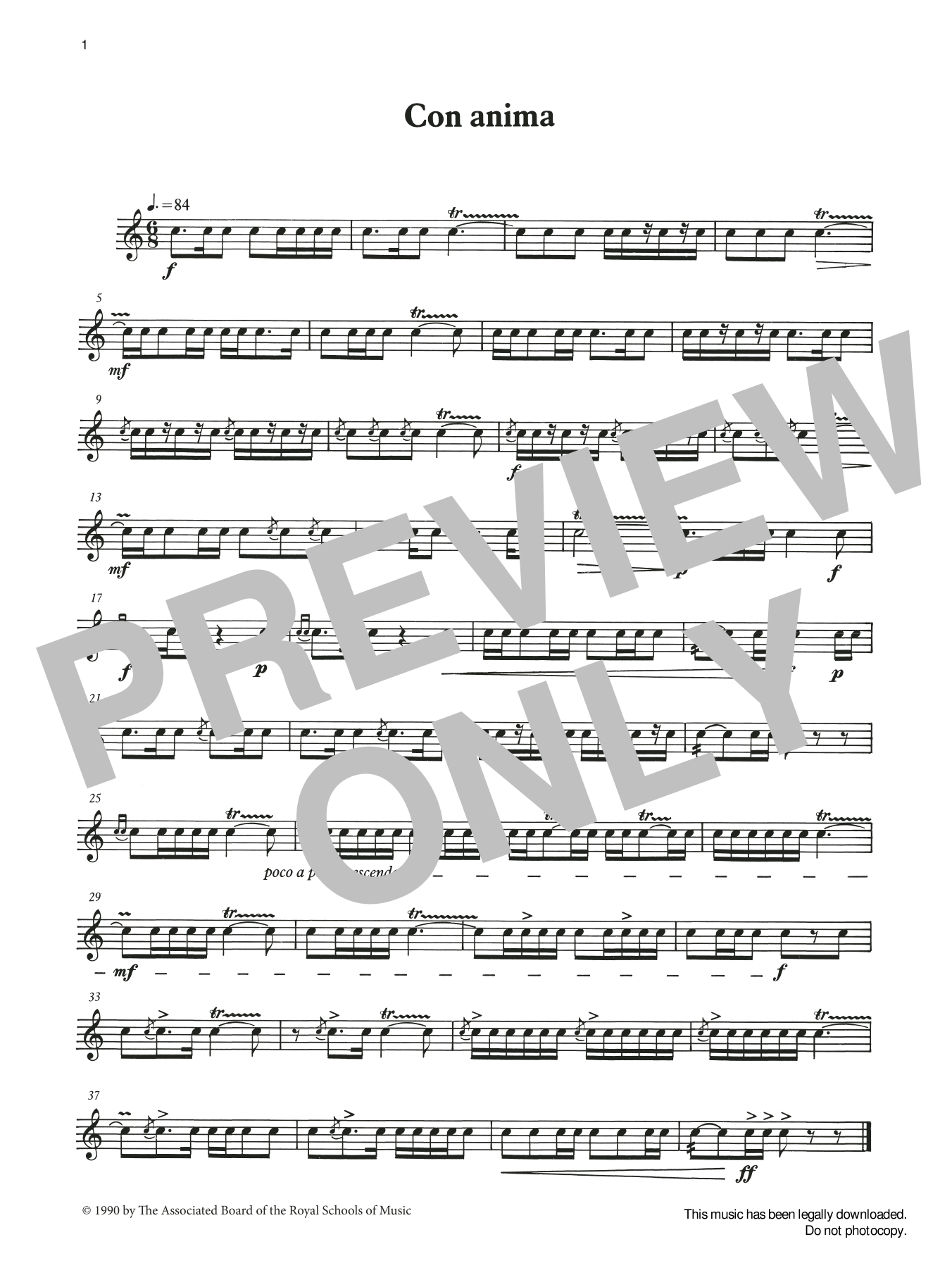 Download Ian Wright and Kevin Hathaway Con anima from Graded Music for Snare Drum, Book III Sheet Music and learn how to play Percussion Solo PDF digital score in minutes