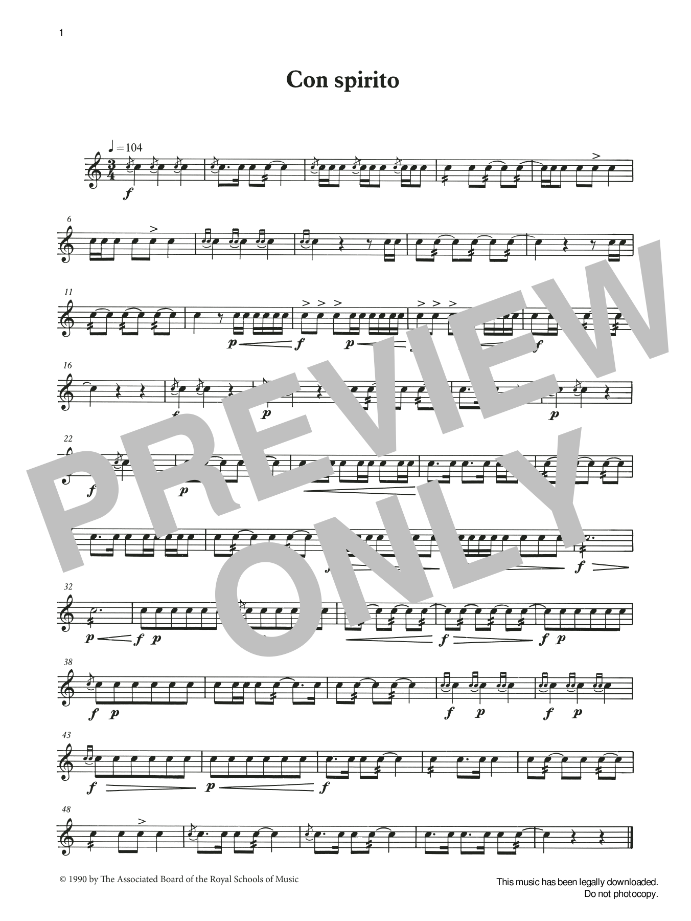 Download Ian Wright and Kevin Hathaway Con spirito from Graded Music for Snare Drum, Book II Sheet Music and learn how to play Percussion Solo PDF digital score in minutes