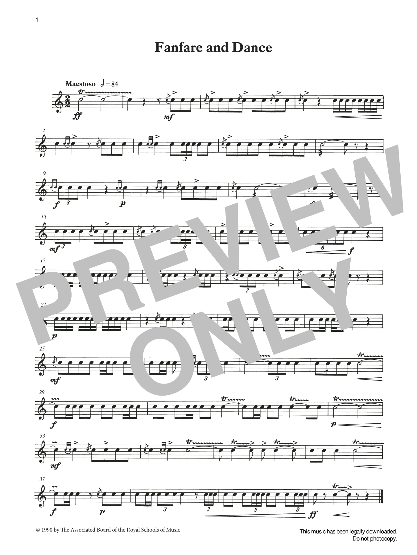Download Ian Wright and Kevin Hathaway Fanfare and Dance from Graded Music for Snare Drum, Book III Sheet Music and learn how to play Percussion Solo PDF digital score in minutes