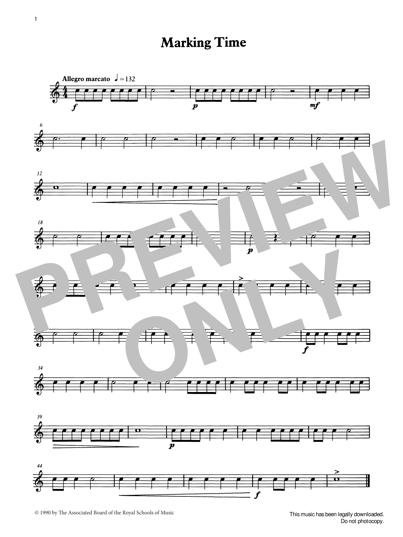 Download Ian Wright and Kevin Hathaway Marking Time from Graded Music for Snare Drum, Book I Sheet Music and learn how to play Percussion Solo PDF digital score in minutes
