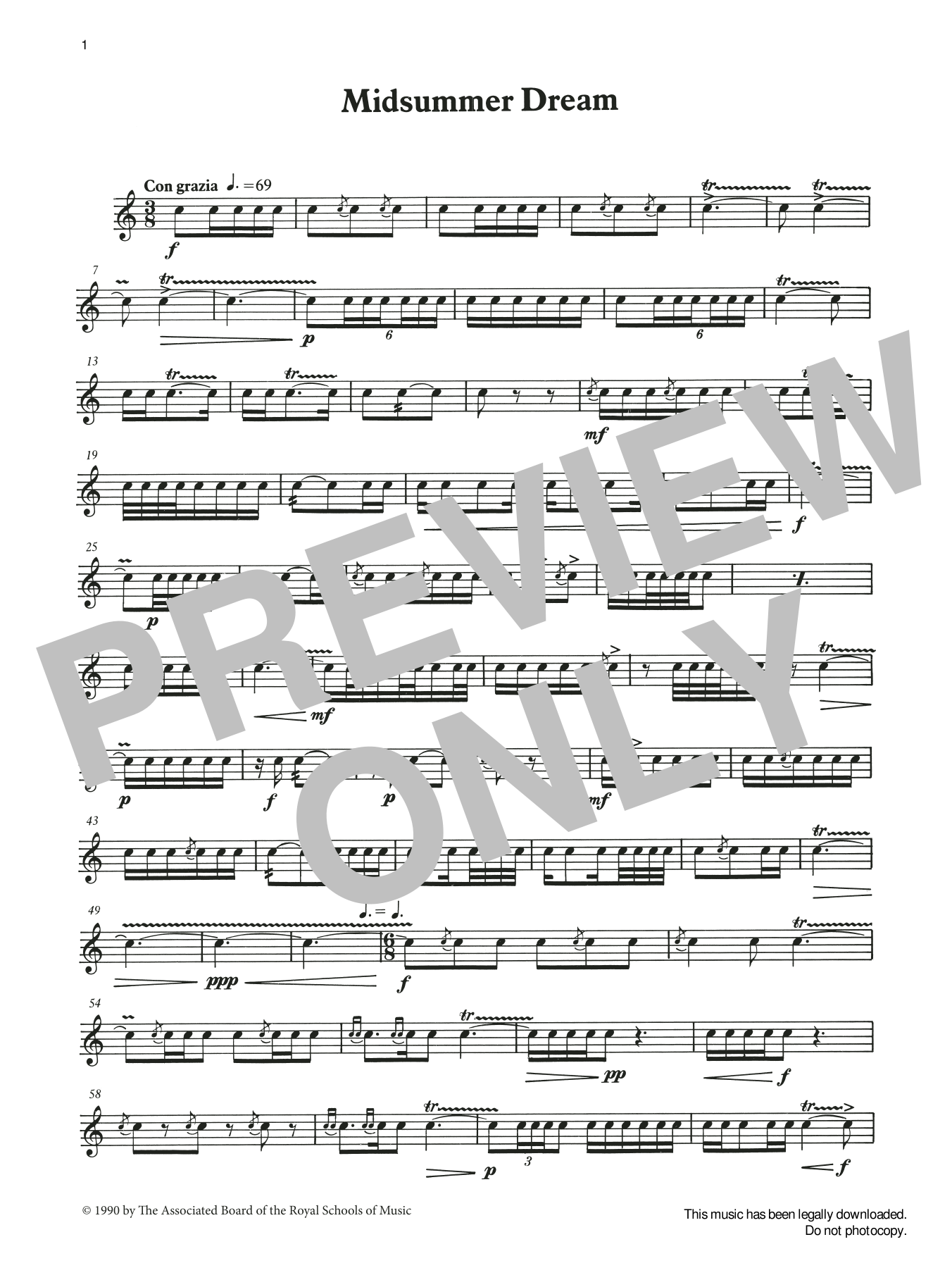 Download Ian Wright and Kevin Hathaway Midsummer Dream from Graded Music for Snare Drum, Book III Sheet Music and learn how to play Percussion Solo PDF digital score in minutes