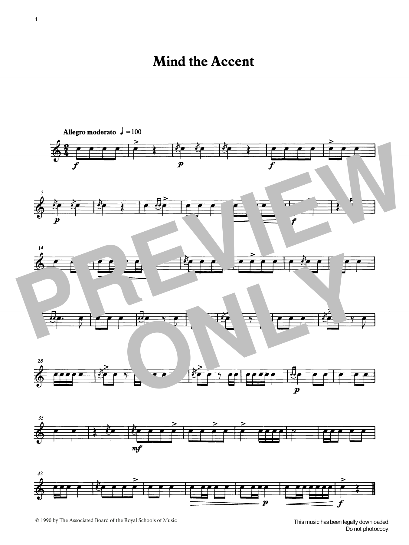 Download Ian Wright and Kevin Hathaway Mind the Accent from Graded Music for Snare Drum, Book I Sheet Music and learn how to play Percussion Solo PDF digital score in minutes