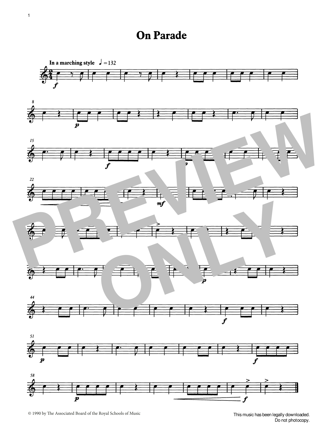 Download Ian Wright and Kevin Hathaway On Parade from Graded Music for Snare Drum, Book I Sheet Music and learn how to play Percussion Solo PDF digital score in minutes
