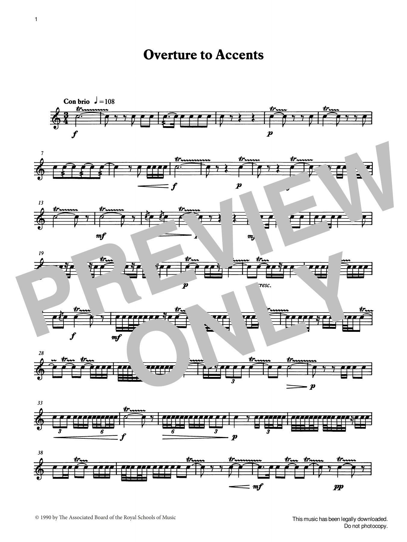 Download Ian Wright and Kevin Hathaway Overture to Accents from Graded Music for Snare Drum, Book IV Sheet Music and learn how to play Percussion Solo PDF digital score in minutes