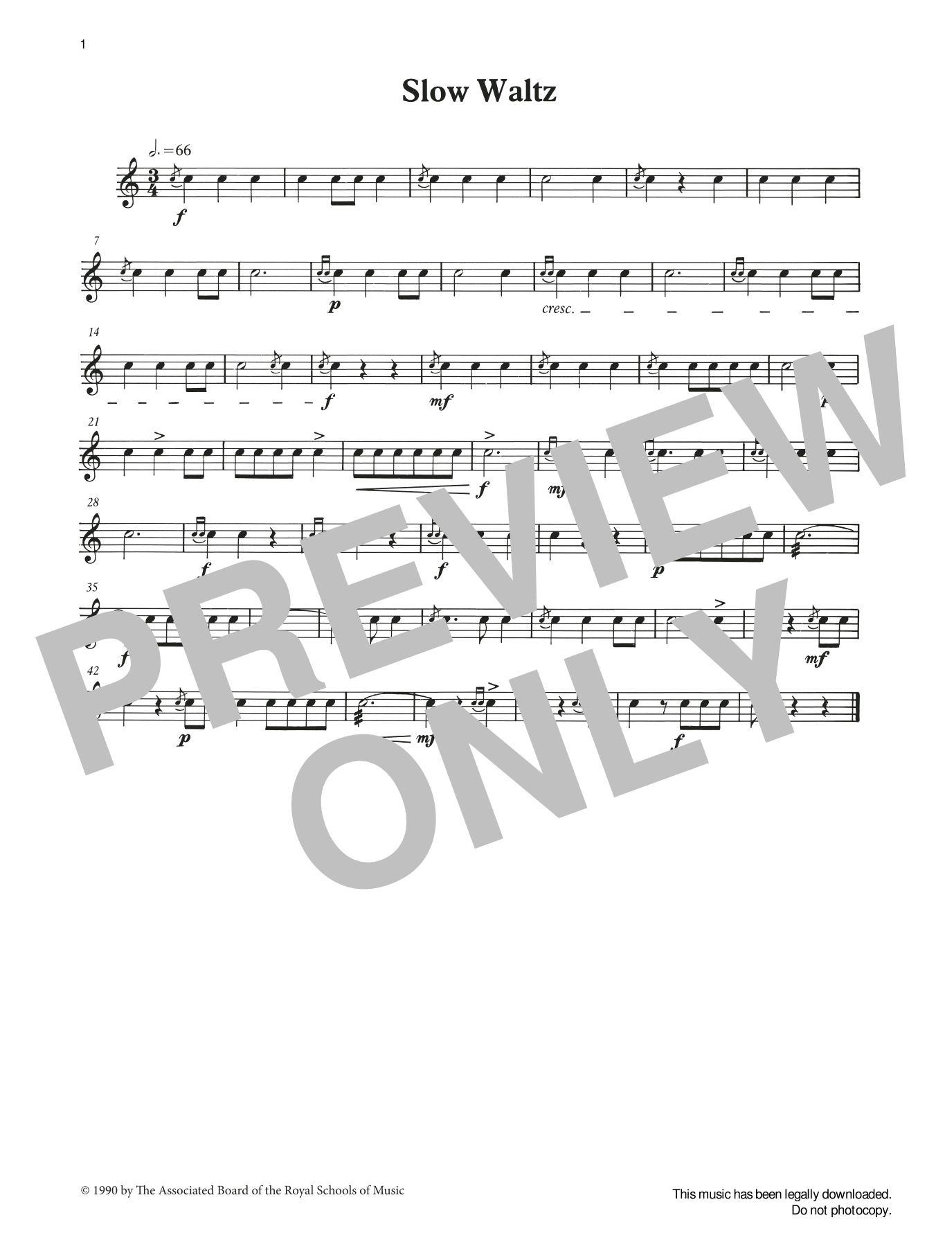 Download Ian Wright and Kevin Hathaway Slow Waltz from Graded Music for Snare Drum, Book II Sheet Music and learn how to play Percussion Solo PDF digital score in minutes