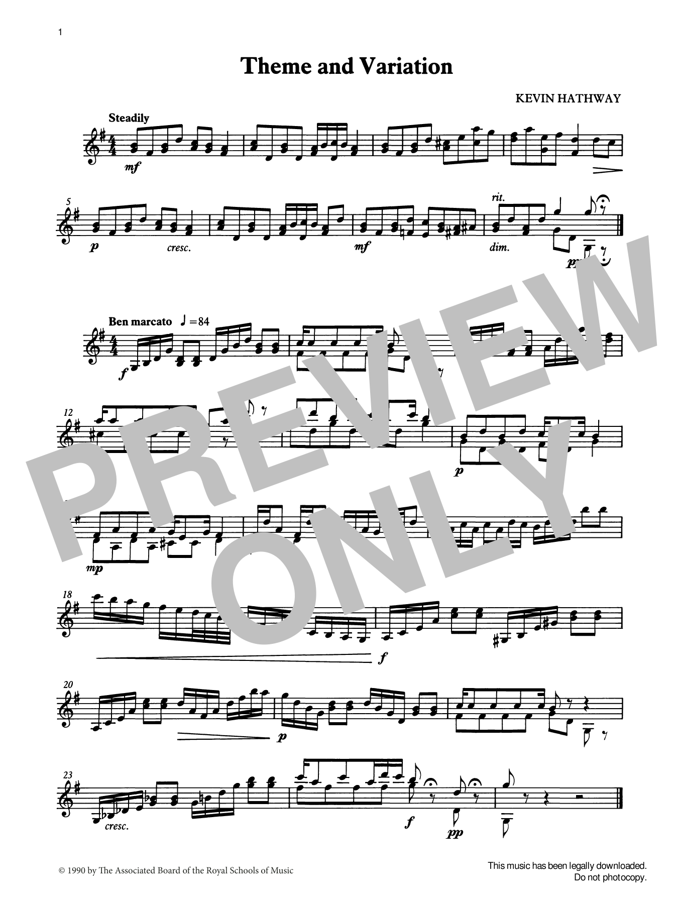 Download Ian Wright and Kevin Hathaway Theme and Variation from Graded Music for Tuned Percussion, Book III Sheet Music and learn how to play Percussion Solo PDF digital score in minutes