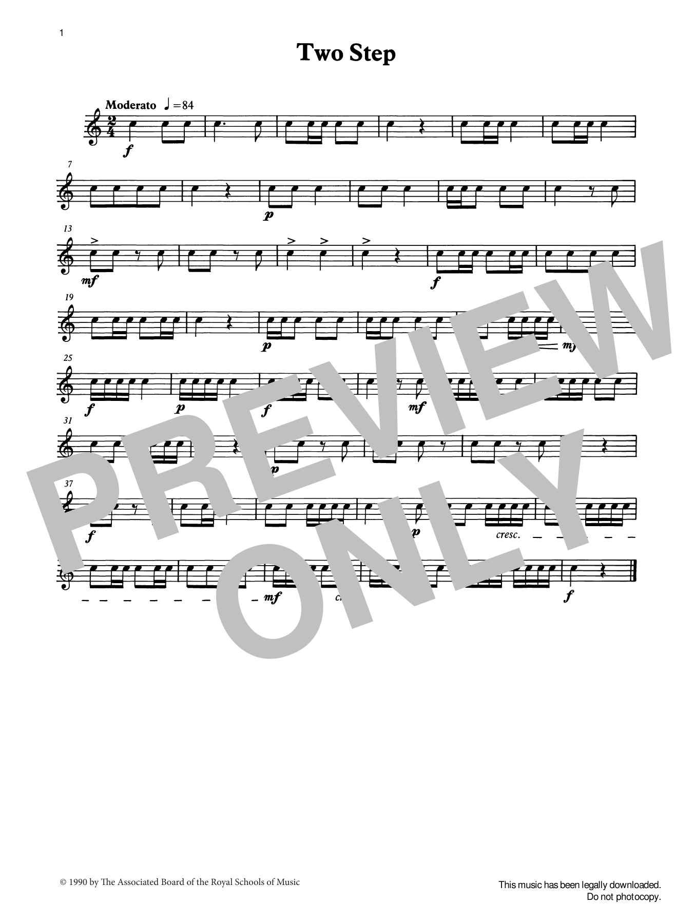 Download Ian Wright and Kevin Hathaway Two Step from Graded Music for Snare Drum, Book I Sheet Music and learn how to play Percussion Solo PDF digital score in minutes