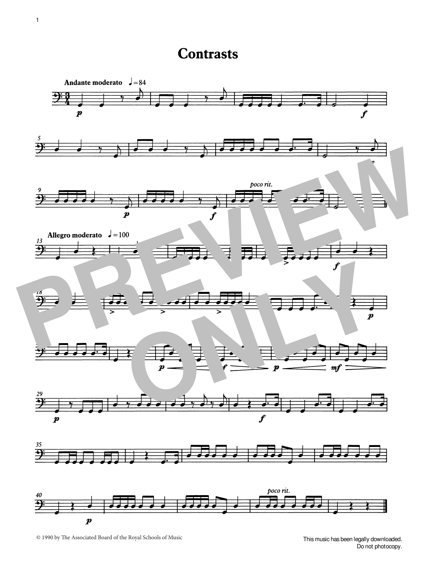 Download Ian Wright Contrasts from Graded Music for Timpani, Book I Sheet Music and learn how to play Percussion Solo PDF digital score in minutes