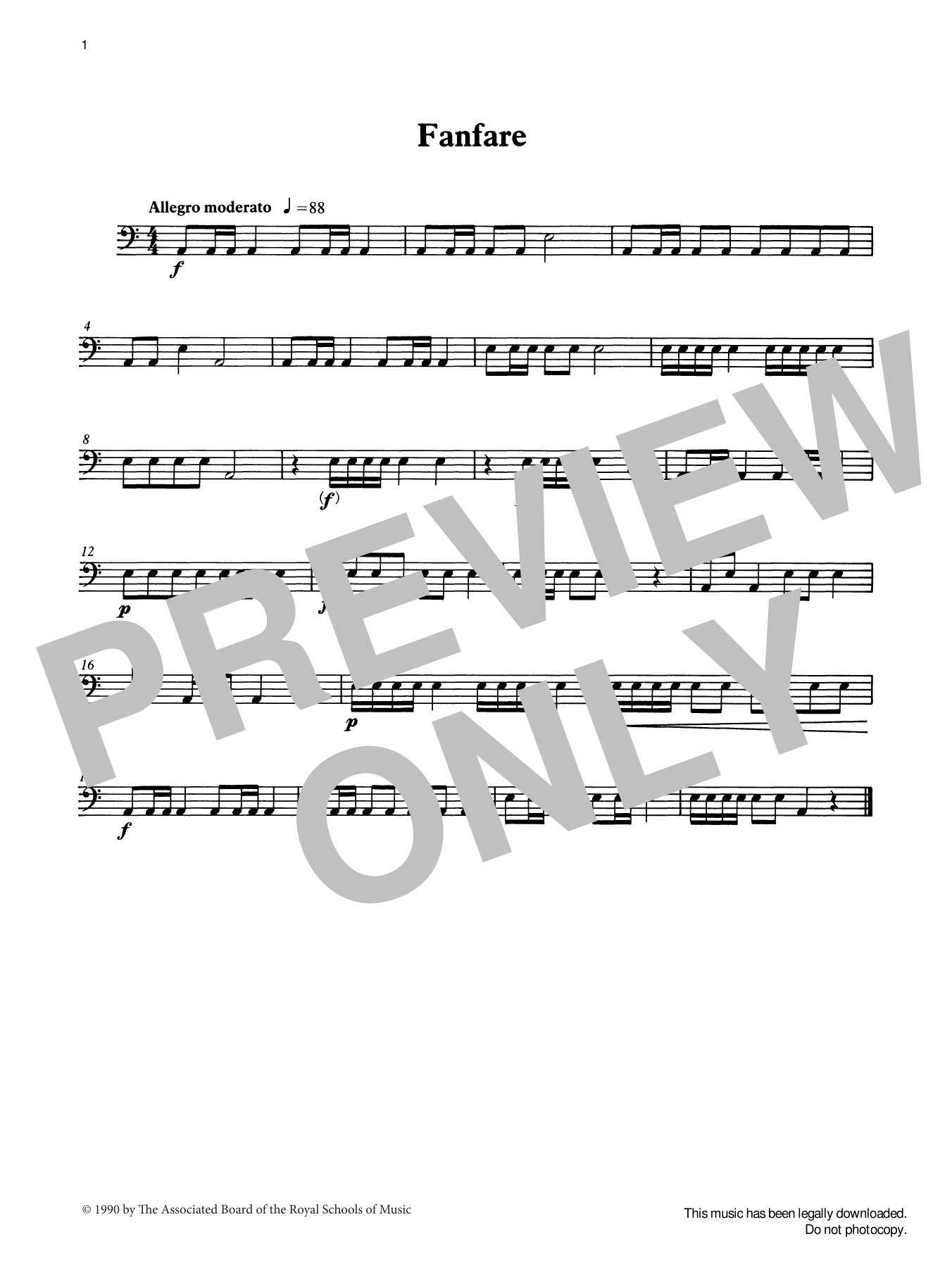 Download Ian Wright Fanfare from Graded Music for Timpani, Book I Sheet Music and learn how to play Percussion Solo PDF digital score in minutes