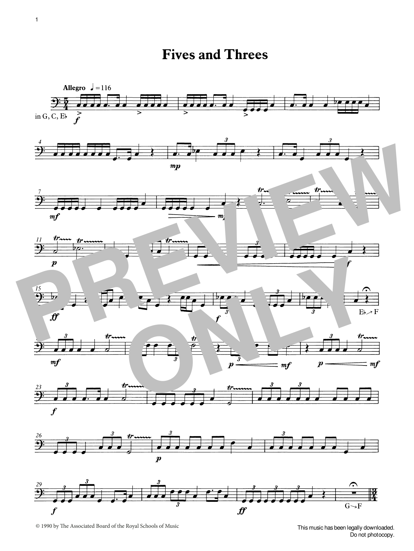 Download Ian Wright Fives and Threes from Graded Music for Timpani, Book III Sheet Music and learn how to play Percussion Solo PDF digital score in minutes