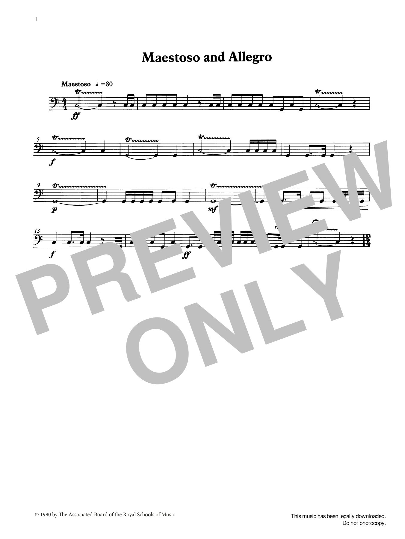 Download Ian Wright Maestoso and Allegro from Graded Music for Timpani, Book II Sheet Music and learn how to play Percussion Solo PDF digital score in minutes