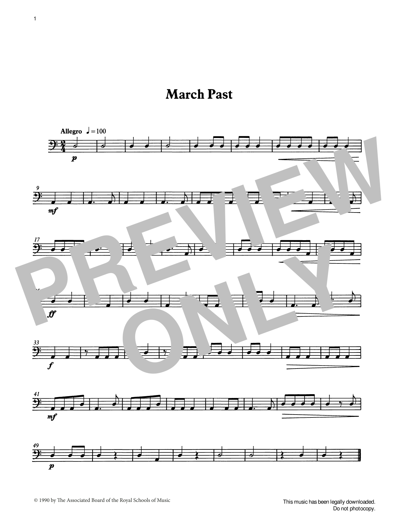 Download Ian Wright March Past from Graded Music for Timpani, Book I Sheet Music and learn how to play Percussion Solo PDF digital score in minutes