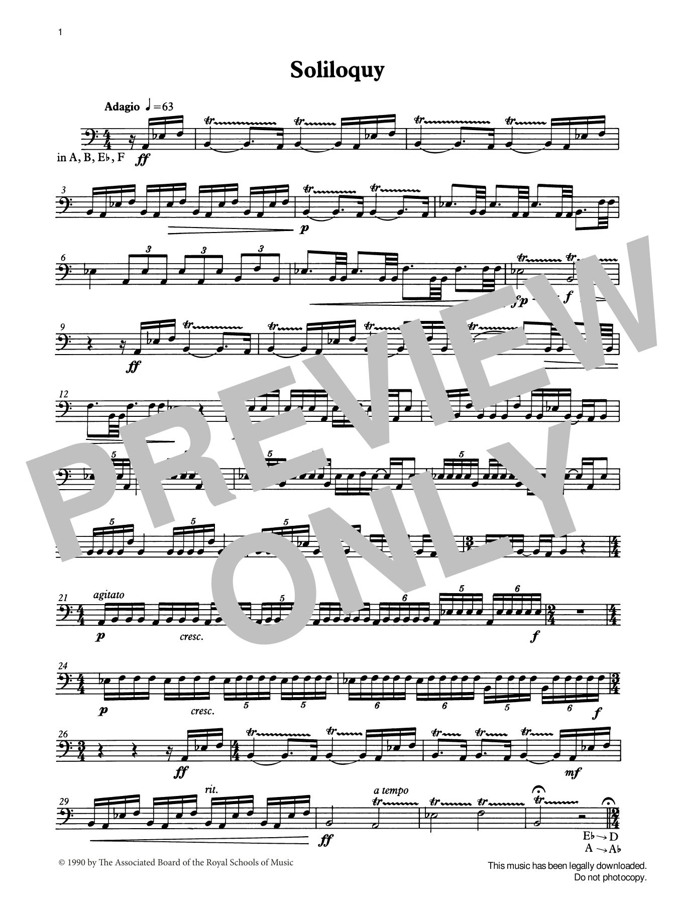 Download Ian Wright Soliloquy from Graded Music for Timpani, Book IV Sheet Music and learn how to play Percussion Solo PDF digital score in minutes