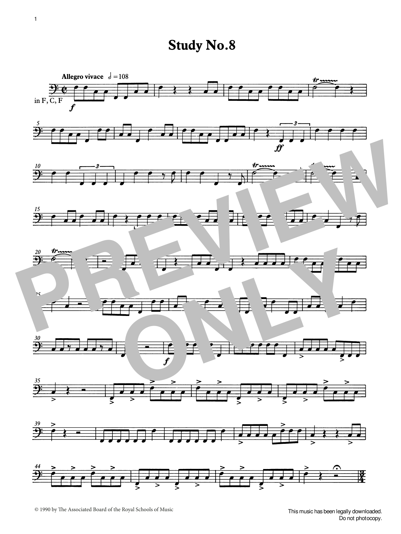 Download Ian Wright Study No.8 from Graded Music for Timpani, Book IV Sheet Music and learn how to play Percussion Solo PDF digital score in minutes