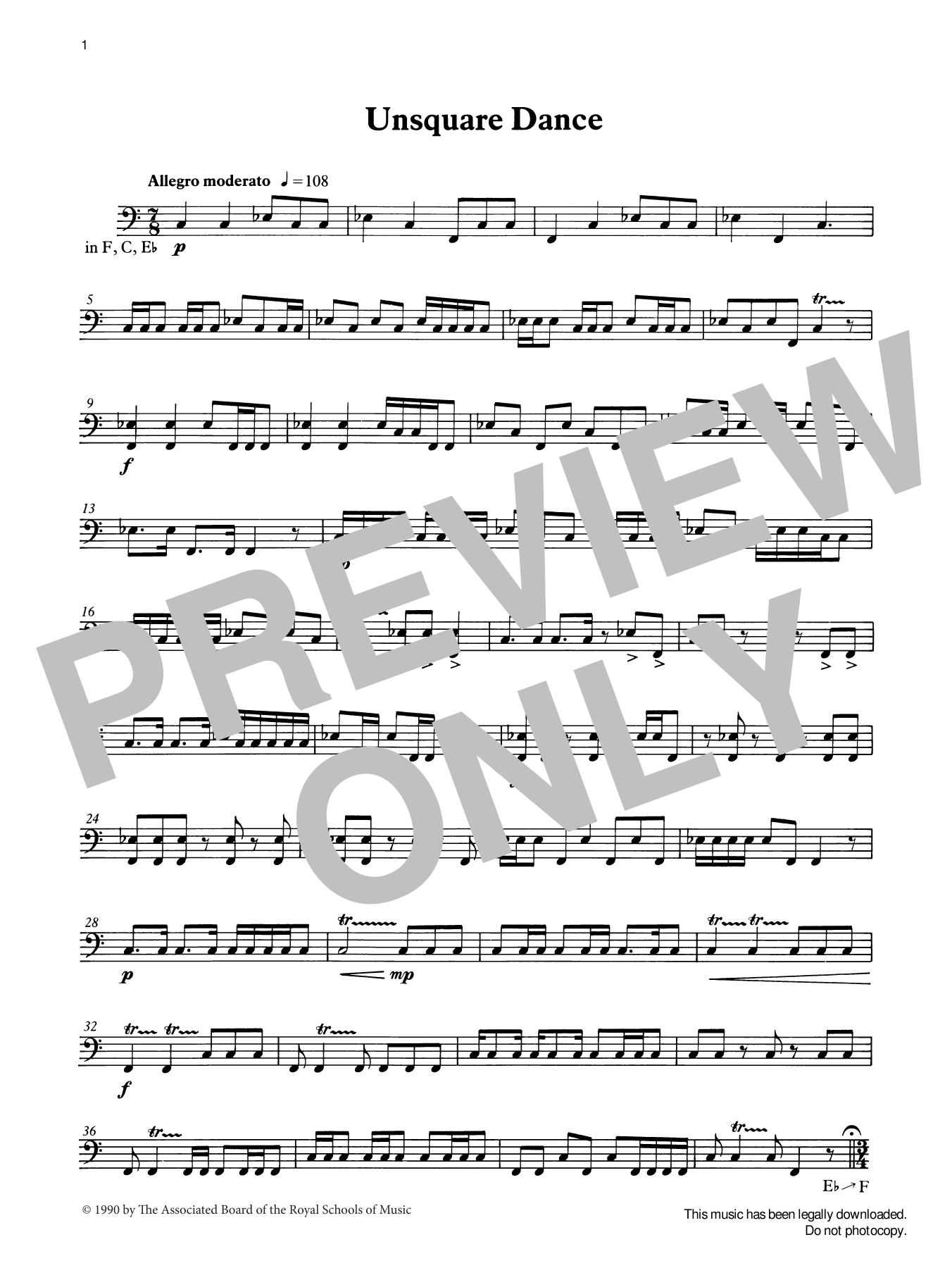 Download Ian Wright Unsquare Dance from Graded Music for Timpani, Book III Sheet Music and learn how to play Percussion Solo PDF digital score in minutes