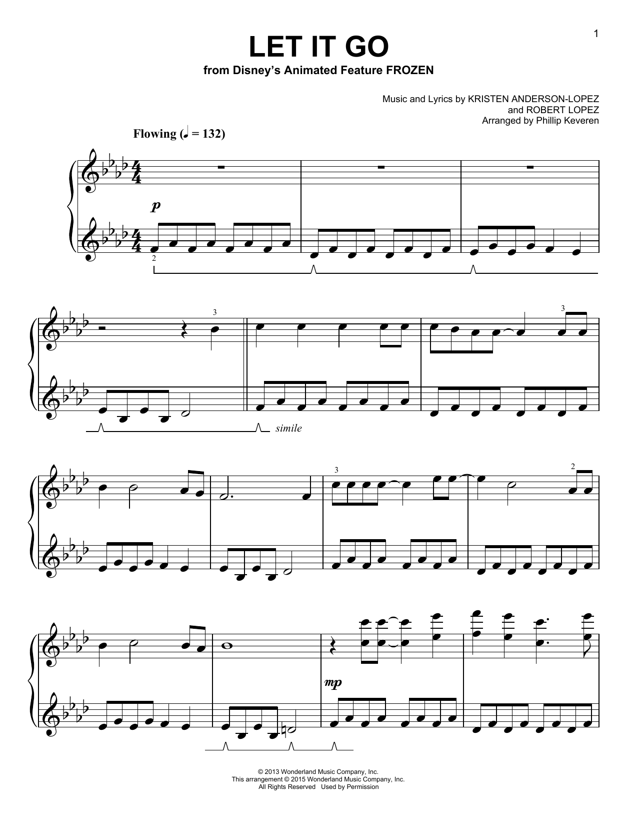 Download Idina Menzel Let It Go (from Frozen) Sheet Music and learn how to play Easy Piano PDF digital score in minutes