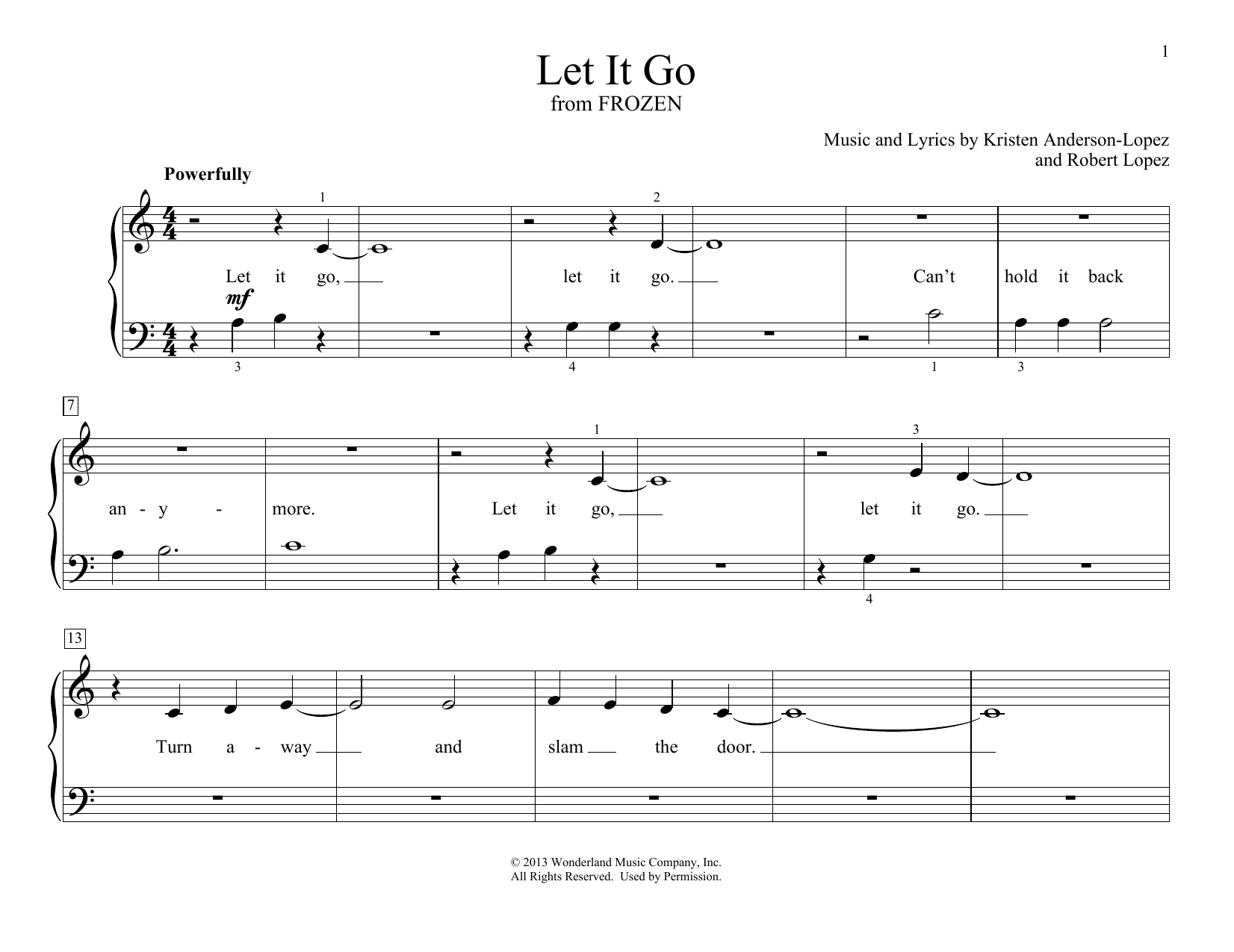 Download Idina Menzel Let It Go (from Frozen) (arr. Christopher Hussey) Sheet Music and learn how to play Educational Piano PDF digital score in minutes