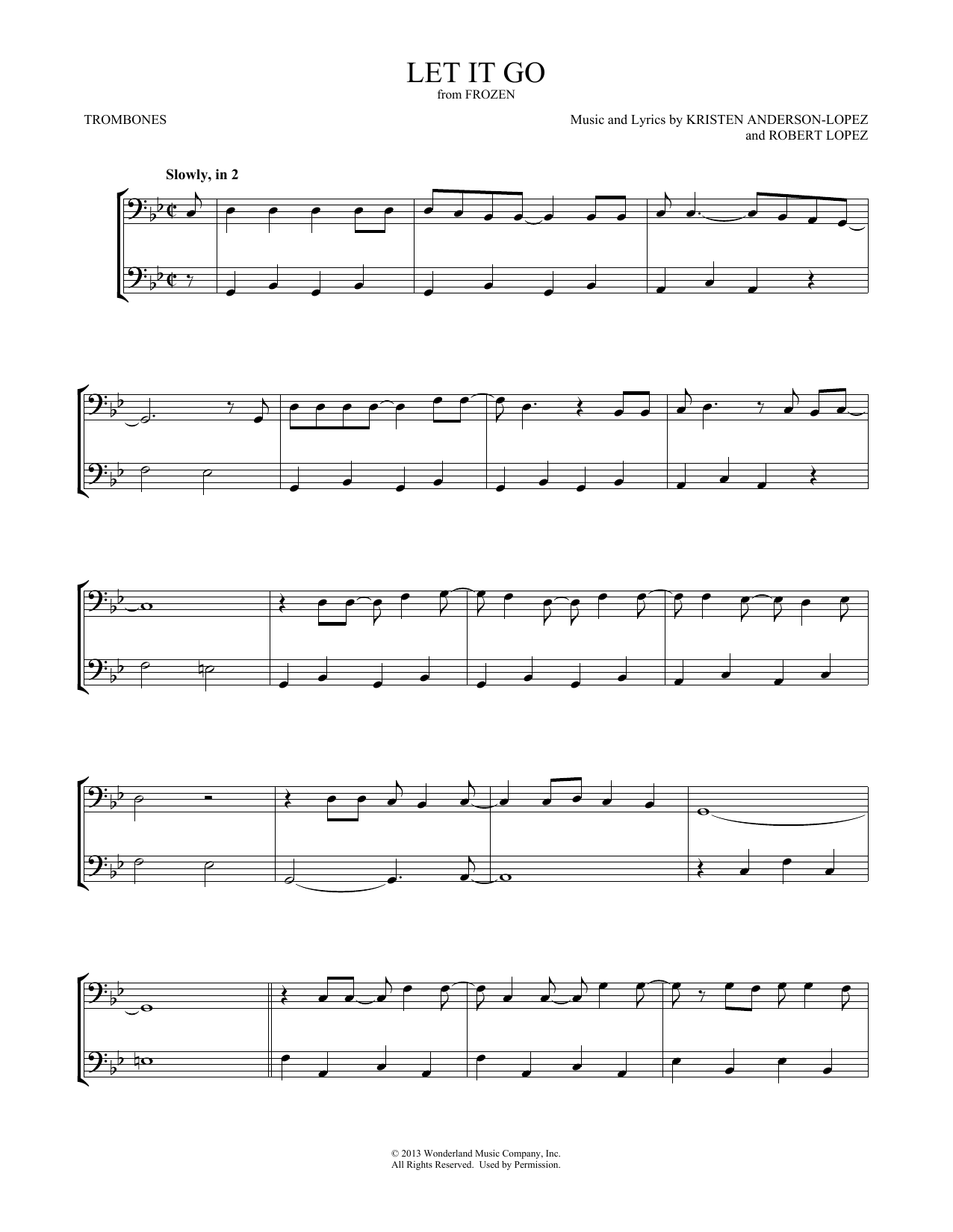 Download Idina Menzel Let It Go (from Frozen) (arr. Mark Phillips) Sheet Music and learn how to play Trumpet Duet PDF digital score in minutes